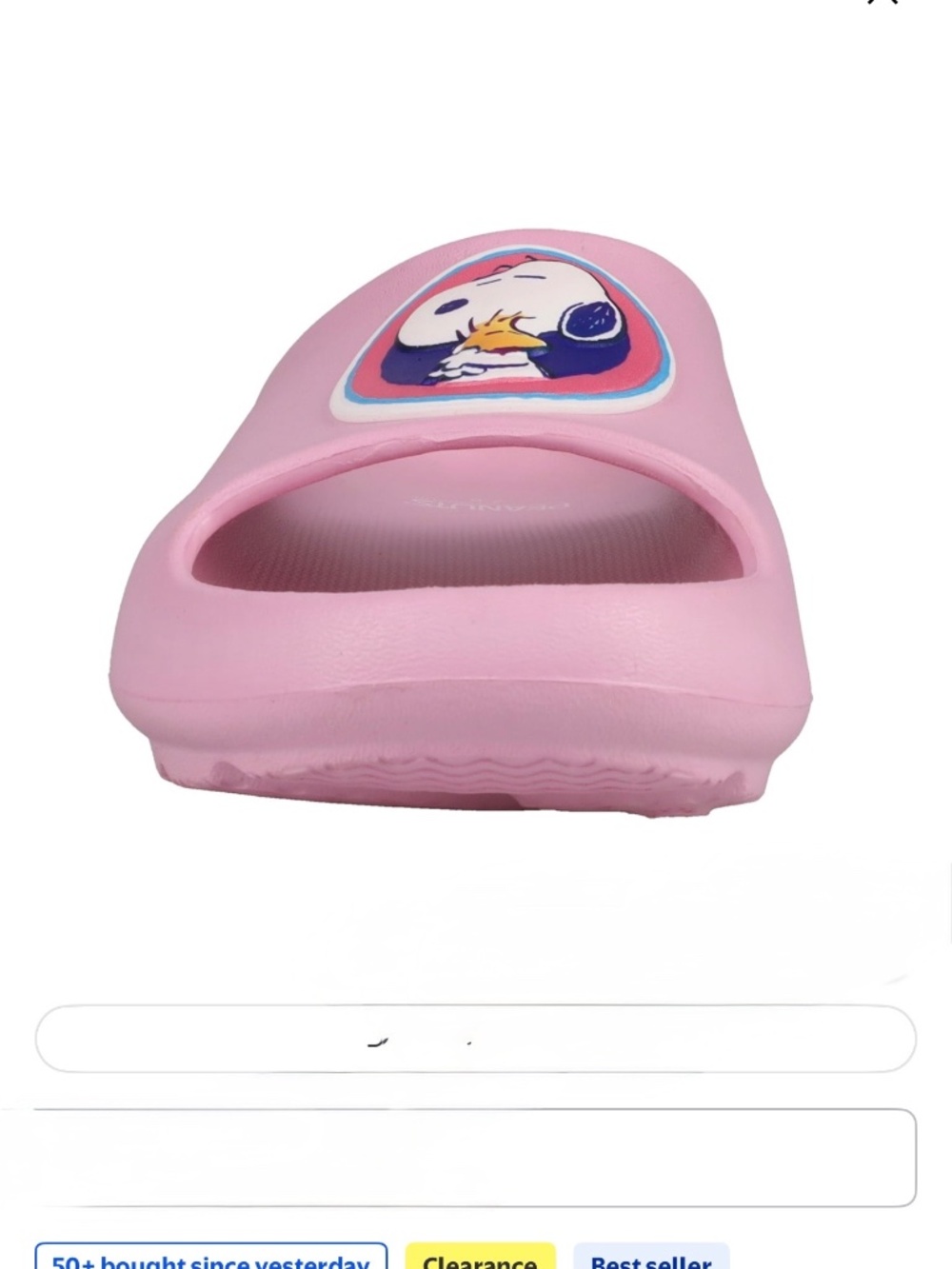 Snoopy by Peanuts Women’s Pink Slide Sandals Size 7/8 NEW - Picture 4 of 6